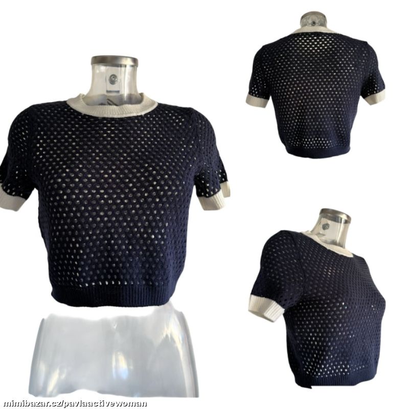 Č.716 TRENDY PLETENÝ CROP TOP NOVÝ v.S