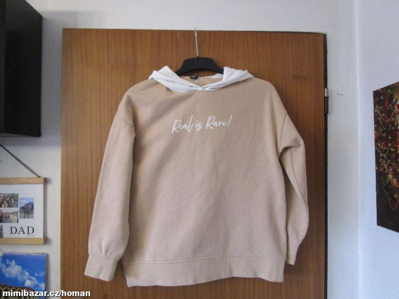 Pěkná hnědá bavl. mikina s kapucí