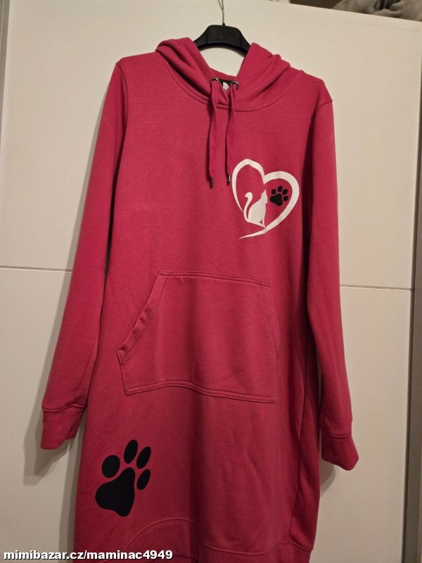 Prodám dams. zánov.mikino-šaty s tlapkami v.L/XL
