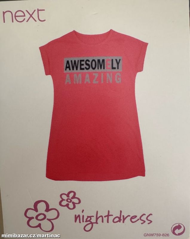 noční košilka dlouhé tričko zn.NEXT ve. 7-8 let