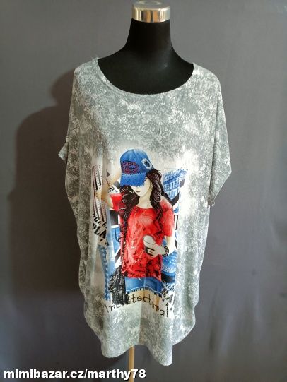 *** ÚŽASNÉ DÁMSKÉ TRIKO S APLIKACÍ, VEL.XXXL ***