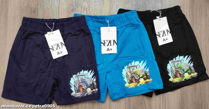 Kraťasy s traktorem 104, 110, 116, 122, 128, 134