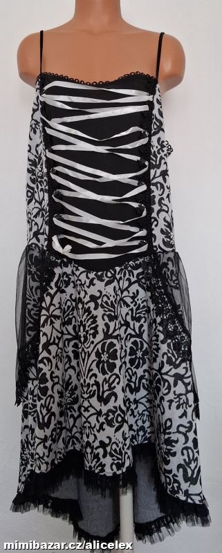 m20 Černobílé šněrovací šaty NEXTMIA