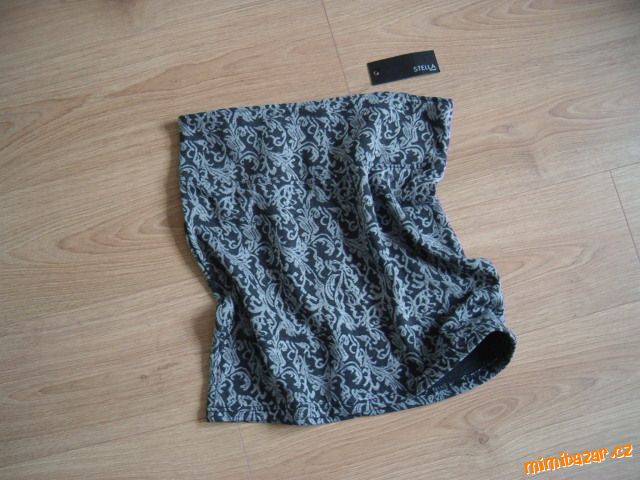 Šedá elastická sukně s ornamenty vel. 42/XL