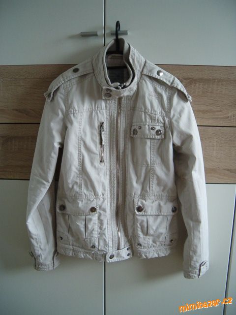 Béžová přechodová sportovní bunda Fishbone vel S-M