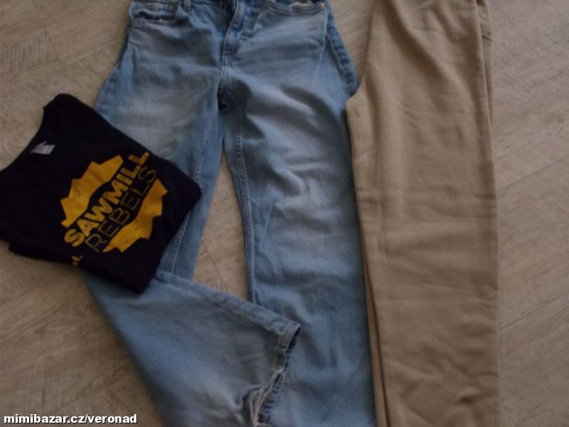 DÍVČÍ ŠIROKÉ DŽÍNY V. Z H&M + TEPLAKY A TRIKO DÁREK