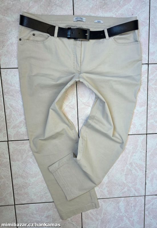 Krémové pružné jarní kalhoty GERRY WEBER-46-48(48)