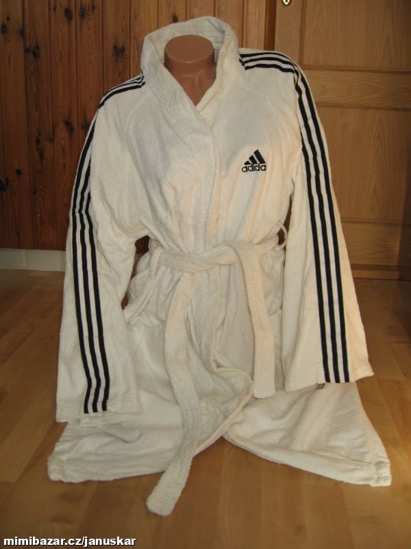 Pánský bavlněný froté župan Adidas bílý