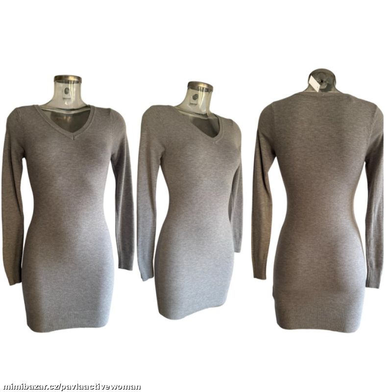 Č.6076 DÁM. PRODL. SVETŘÍK ŠATY ÚPLET v.M/L