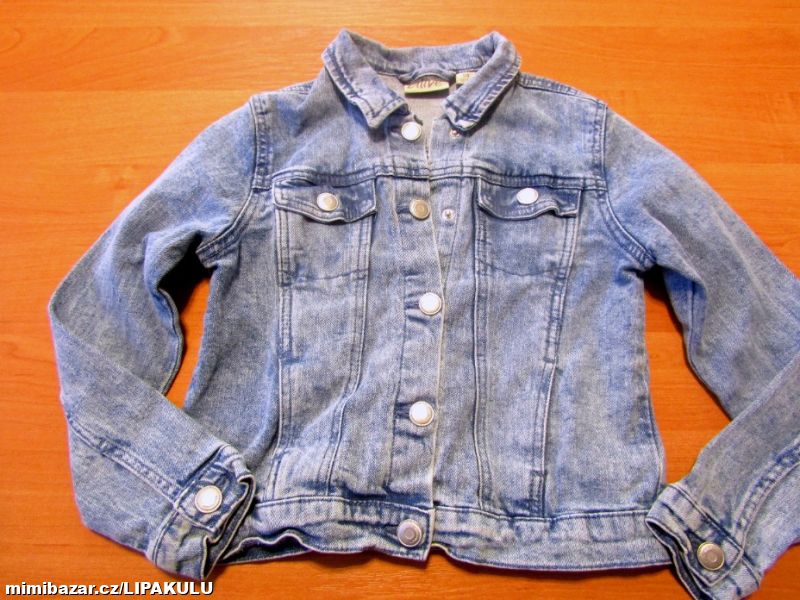 DÍVČÍ DŽÍNOVÁ BUNDA VEL.128
