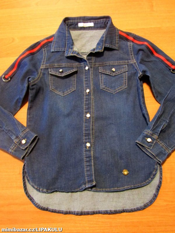 DÍVČÍ DŽÍNOVÁ KOŠILE VEL.116-122