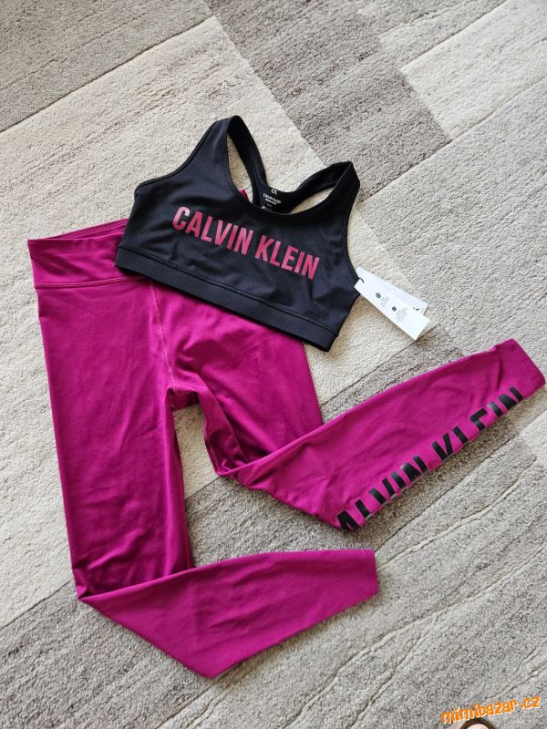 Set Calvin Klein pink dámské sportovní legíny + pod