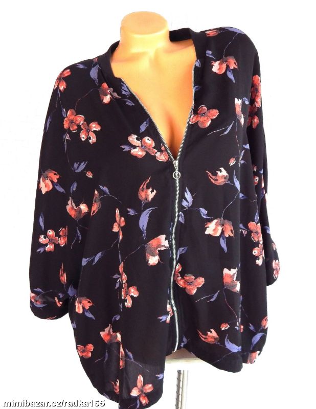 Lehká bundička halenka na zip vel.52