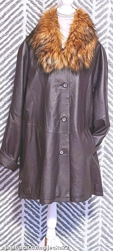 DÁMSKÝ KOŽENÝ KABÁTEK S LÍMCEM ~~~~~ 8485