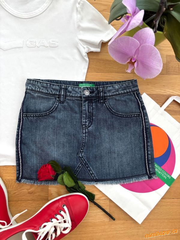 BENETTON JAKO N.O.V.Á SUKNĚ riflová 8-9r, 140, L