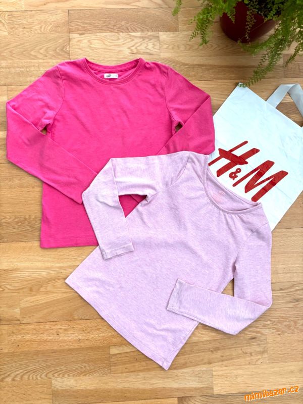 H&M - Pepco set 2x tričko 128 bavlna