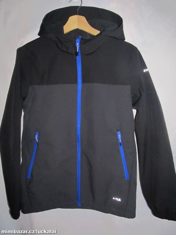 Černo šedá chlapecká softshellová bunda Icepeak