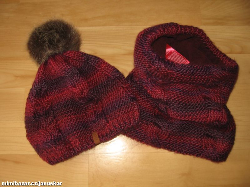 Zimní set/ čepice s bambulí + nákrčník TCM (Tchibo)