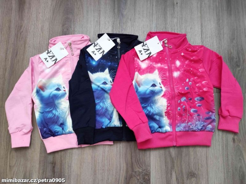 Dívčí mikina kočička 128