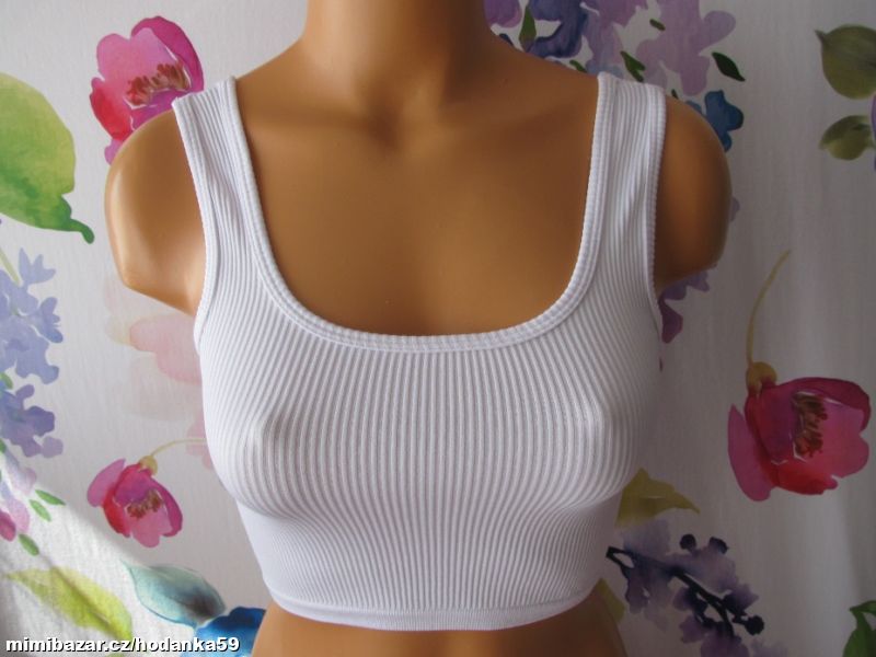 Dámské, dívčí žebrované crop top tričko