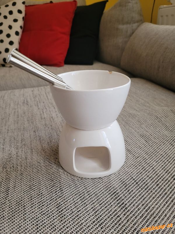 Keramická sada fondue s vidličkami