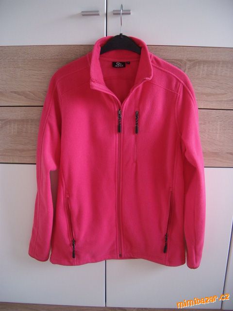 Růžová malinová fleesová mikina bunda na zip vel M