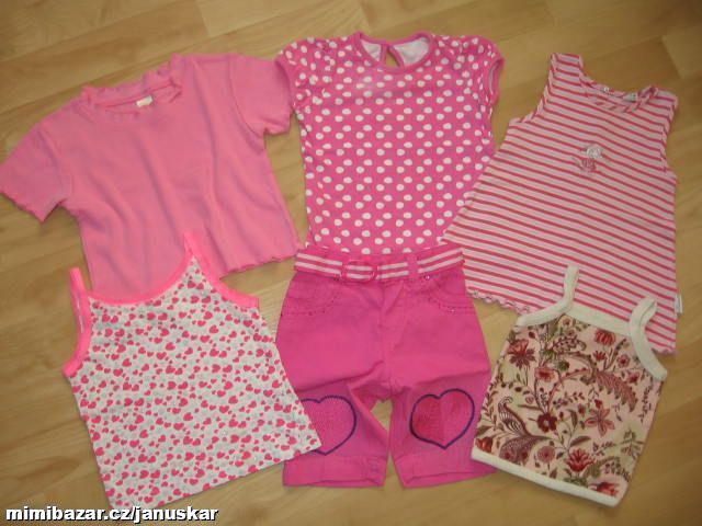 Růžové dívčí triko/tričko/tunika/tílko/top/kalhoty