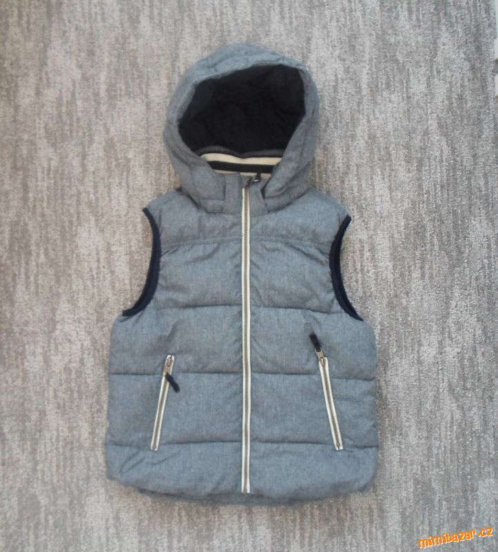 Modrá zateplená vesta vestička H&M
