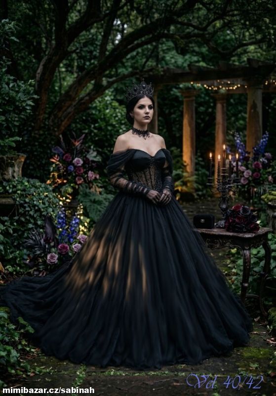 GOTHIC SVATEBNÍ ŠATY S VLEČKOU