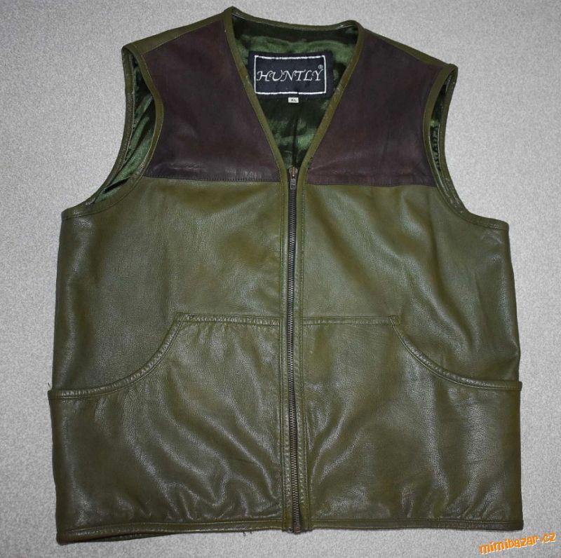 Skotská pánská kožená vesta, vel. XL