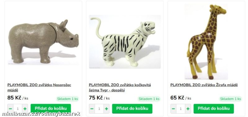 PLAYMOBIL ZOO zvířátko Nosorožec Tygr Žirafa