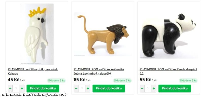 PLAYMOBIL ZOO zvířátko pták Kakadu šelma Lev Panda