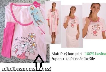 Mateřský komplet župan a noční košile MALÝ ZAJÍC