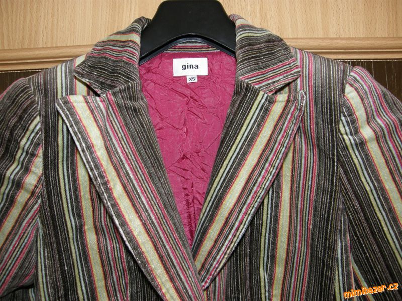 sametové proužkované sako / blejzr / kabátek retro