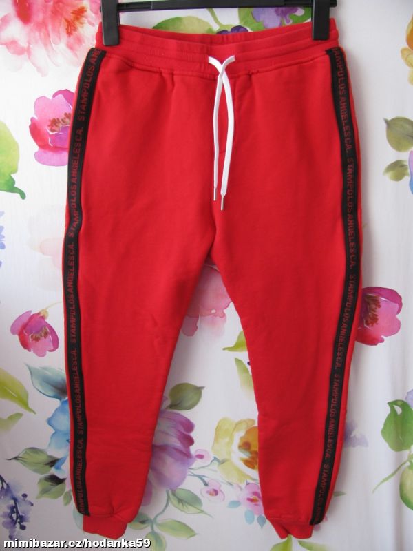 Teplákové červené kalhoty, joggers STAMPD USA