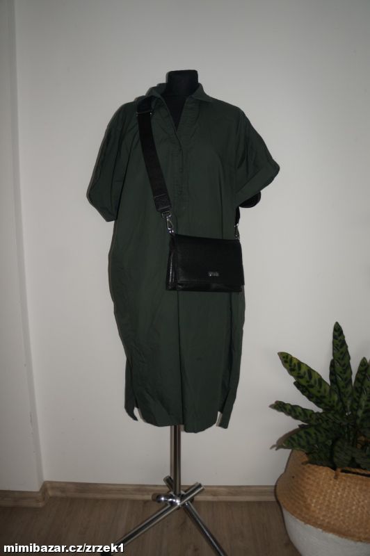 OPUS Khaki košilové šaty s kapsami vel.XL