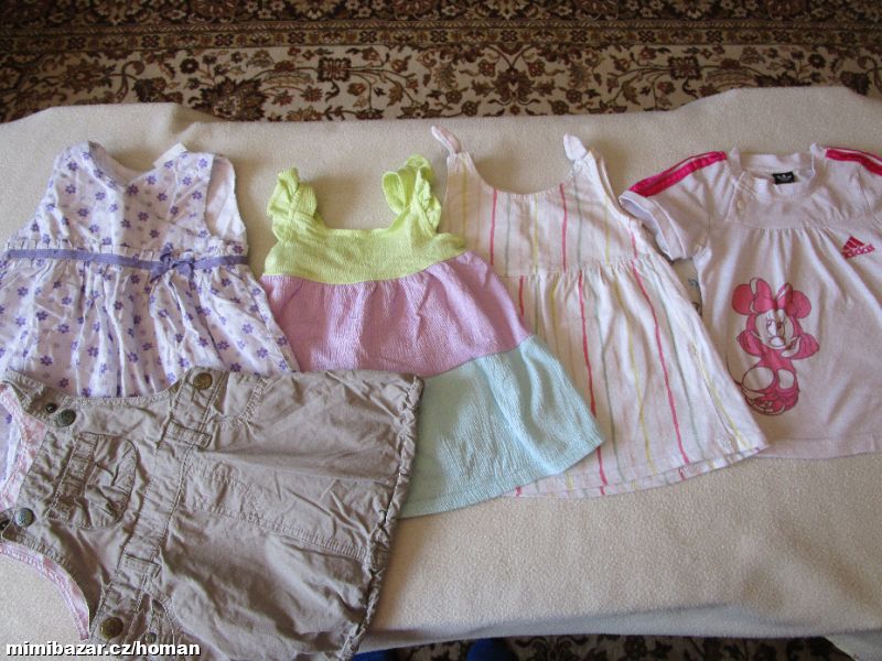 5x letní šatečky vel. 74 (6-9 měsíců)