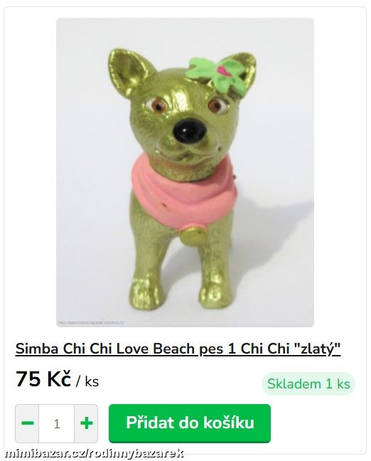 Chi Chi Love Beach figurka pes 1 Chi Chi "zlat