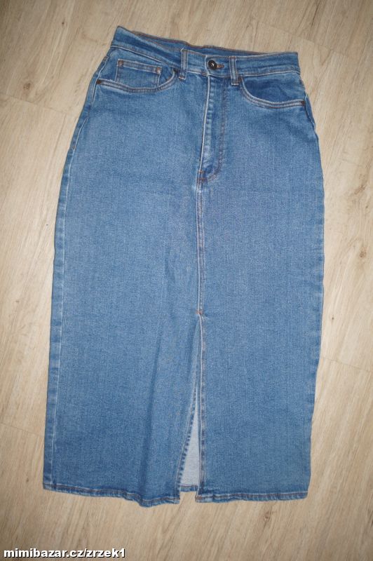 DENIM 1982 super dlouhá džínová sukně vel.36/S