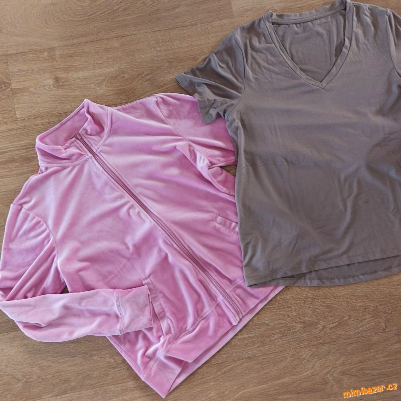 NENOŠENÁ SAMETOVÁ MIKINA + TRIČKO