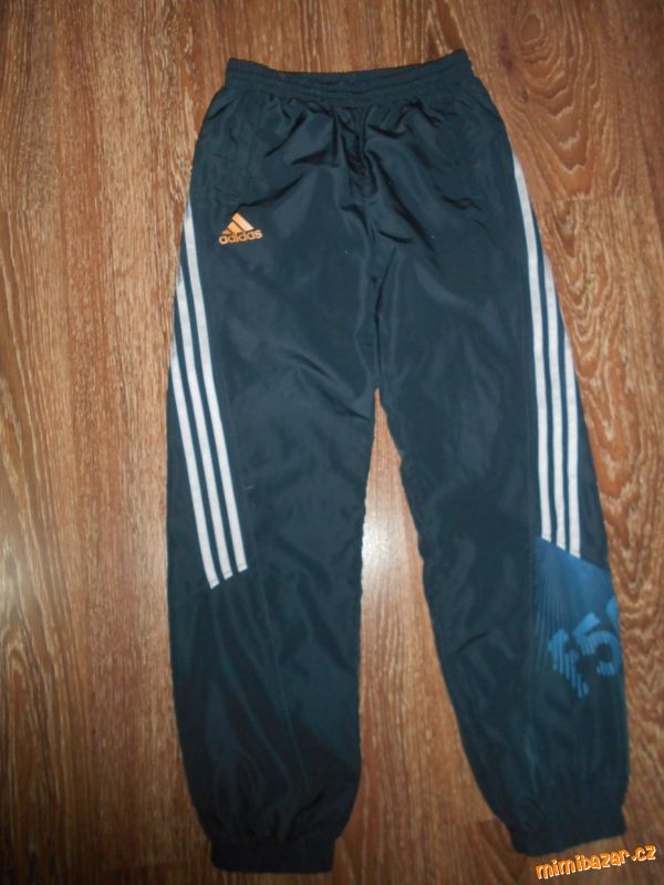 modrošedé sportovní kalhoty tepláky Adidas 164