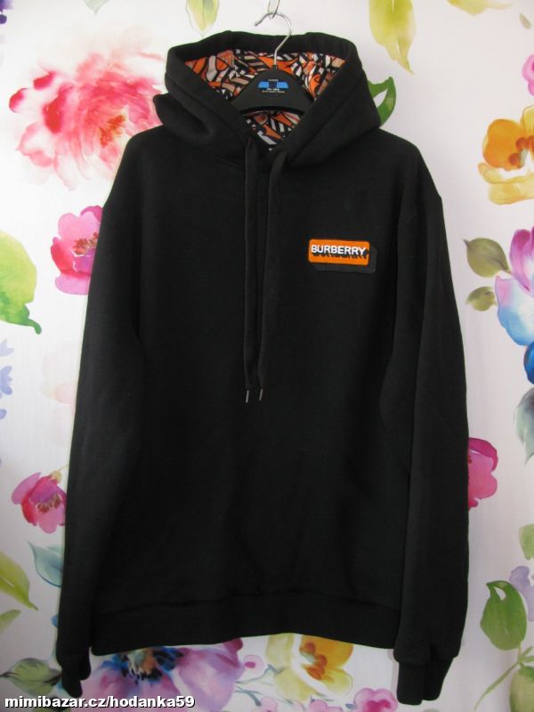Pánská, chlapecká černá mikina s kapucí BURBERRY