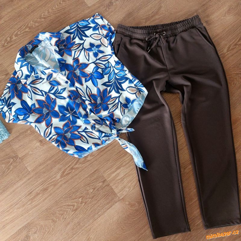 HNĚDÉ LETNÍ KALHOTY + HALENKA