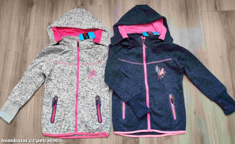 Dívčí teplá outdoor mikina 134, 140, 146, 152, 158, 164