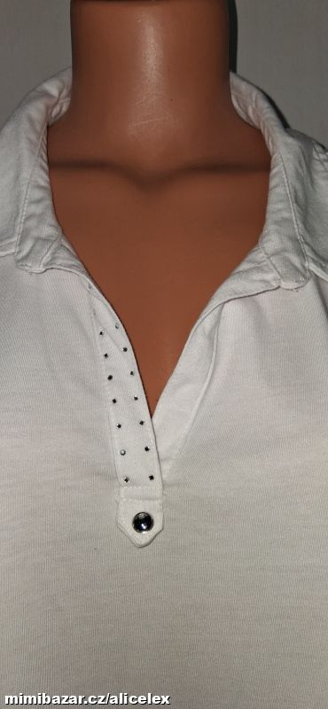 m1 Bílé triko M.COLLECTION s kamínky