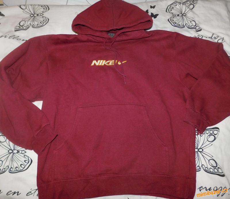 vínově červená mikina zn. NIKE - vel. M