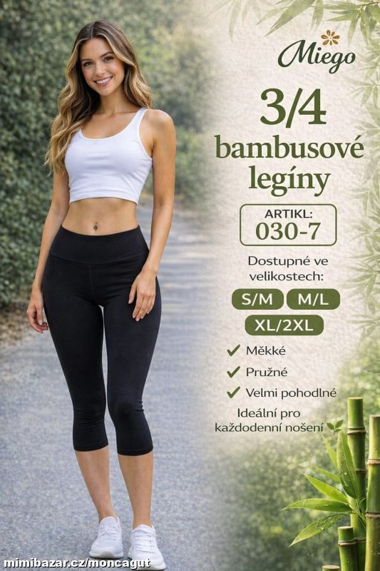 Dámské leginy 3/4 bambusové