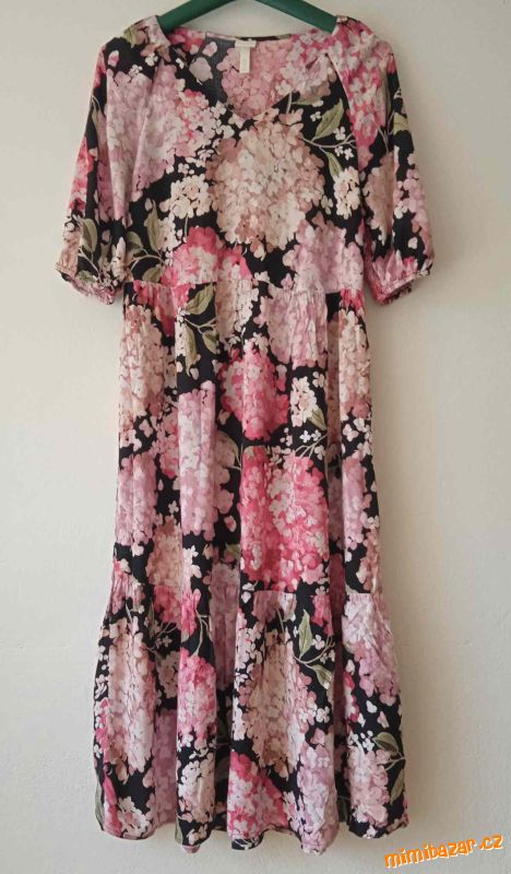 Dámské letní šaty květované midi H&M S M 36 38