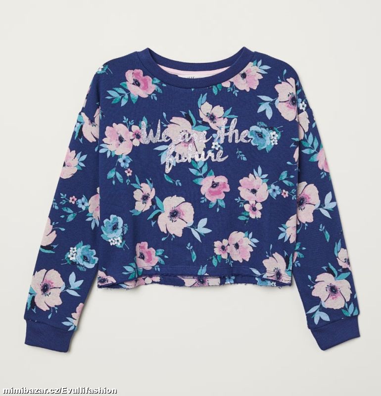 Květovaná crop mikina H&M vel. 146/152