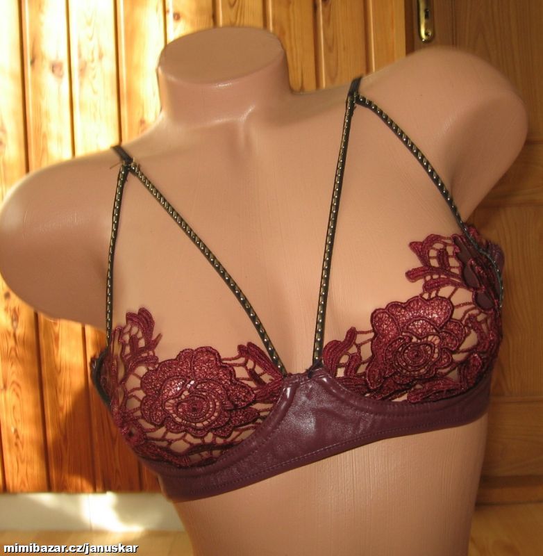 Sexy kožená podprsenka s krajkou ANN SUMMERS
